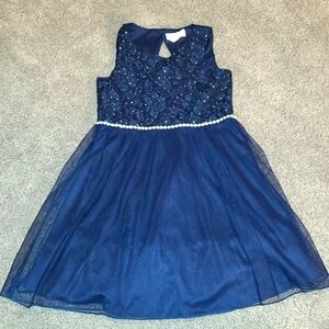 Midnight blue tulle girls dress.